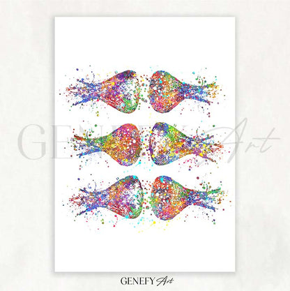 Brain Synapses Watercolour Print