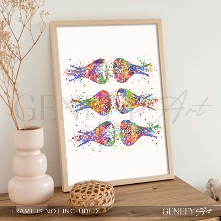 Brain Synapses Watercolour Print