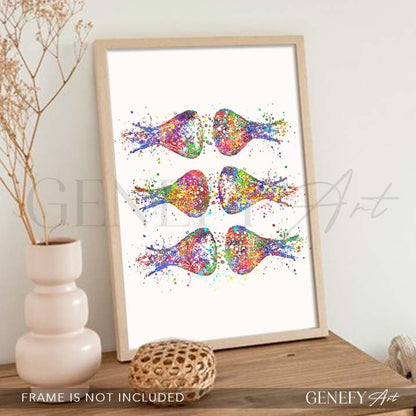 Brain Synapses Watercolour Print