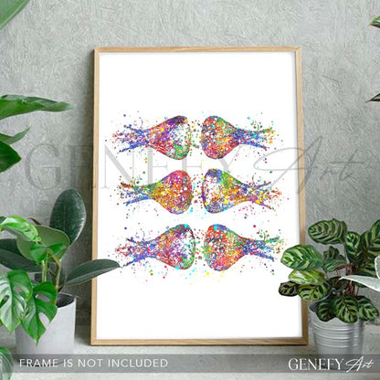 Brain Synapses Watercolour Print