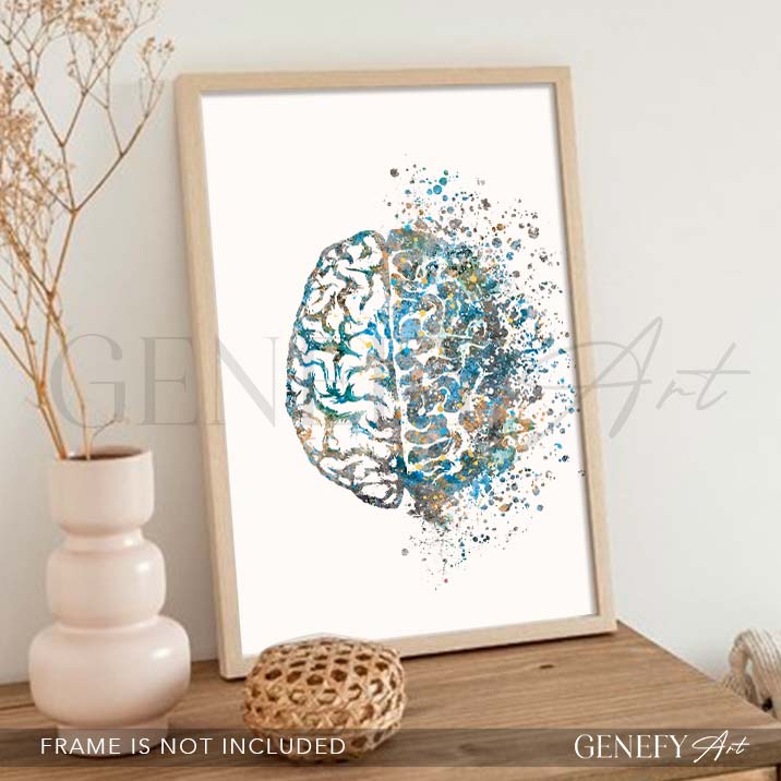 Brain Anatomy Watercolour Art Print