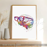 Brain Anatomy Watercolour Art Print - Genefy Art