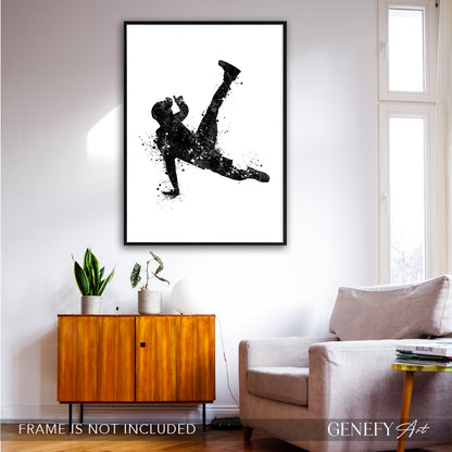 Breakdance Black and White Watercolour Print