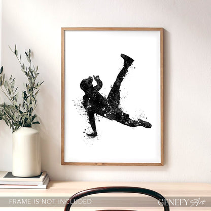 Breakdance Black and White Watercolour Print
