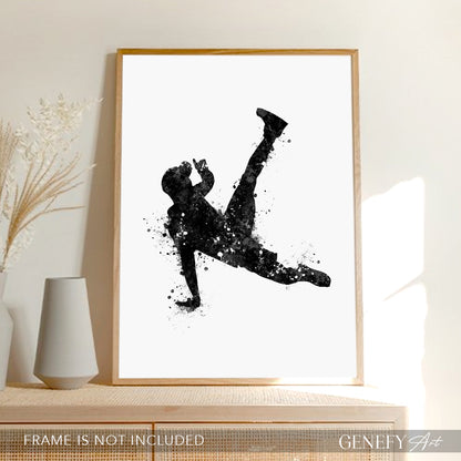 Breakdance Black and White Watercolour Print