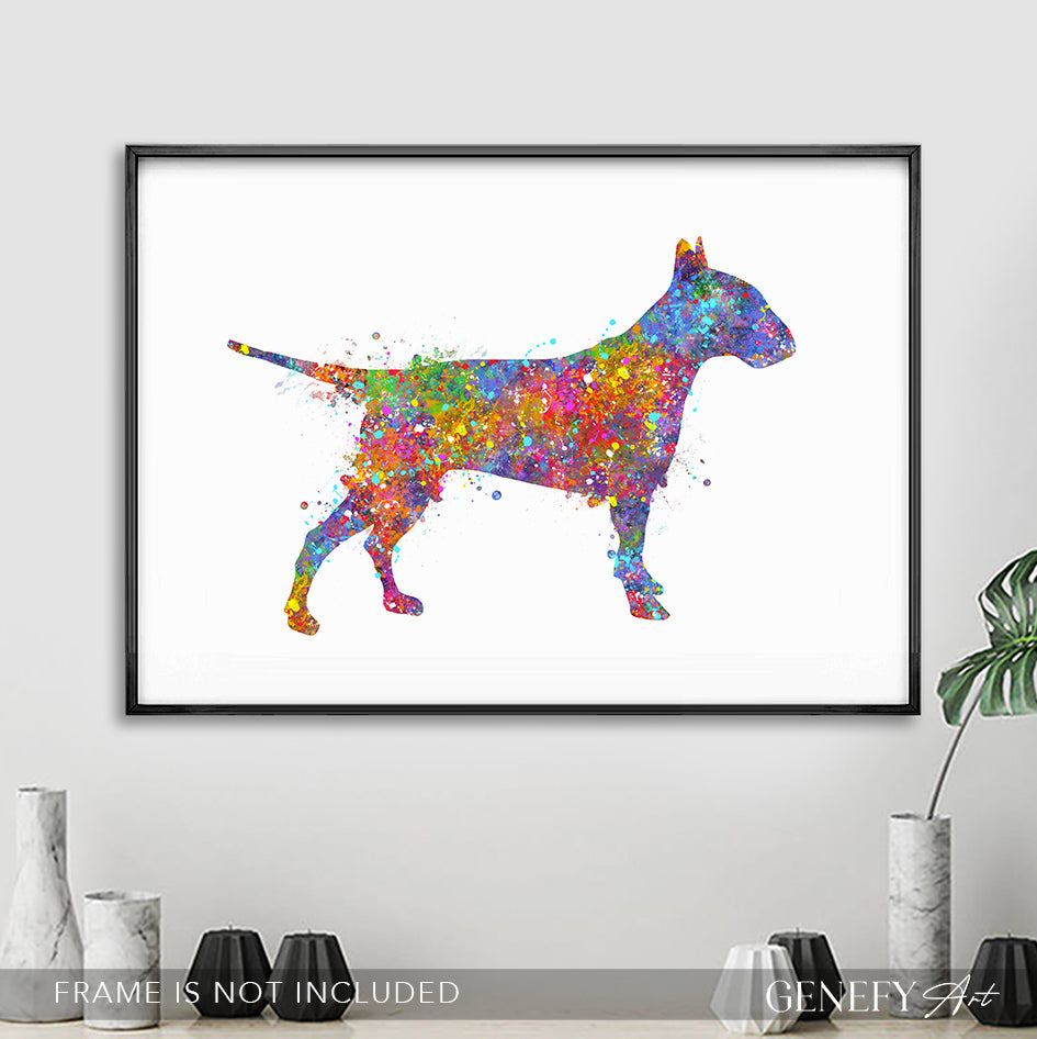 Bull Terrier Watercolour Art Print - Genefy Art