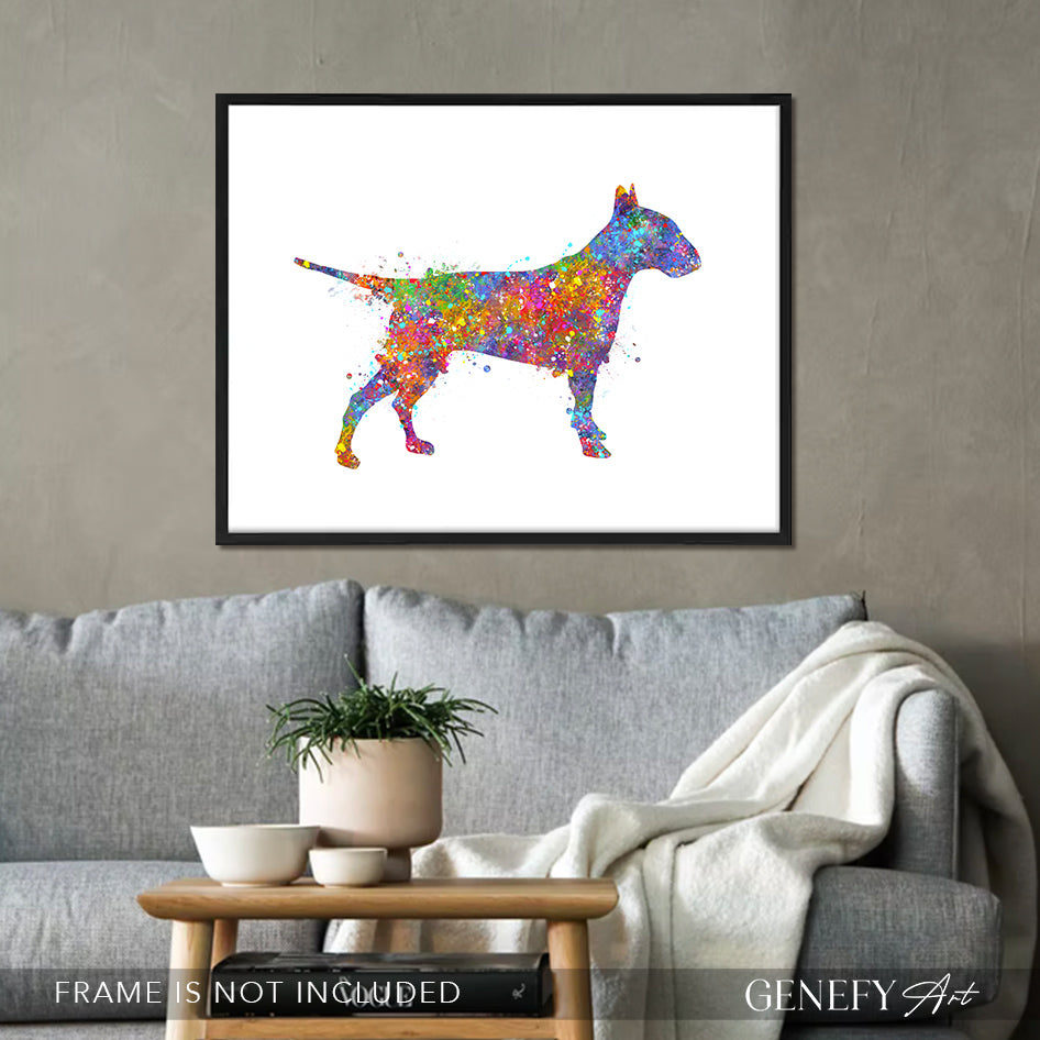 Bull Terrier Watercolour Art Print - Genefy Art