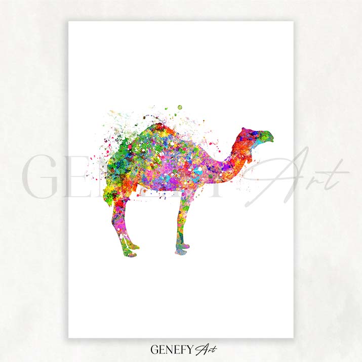 Camel Watercolour Print