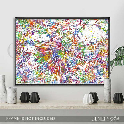 Cancer Cells Watercolour Print