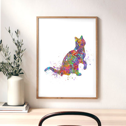 Cat Watercolour Art Print