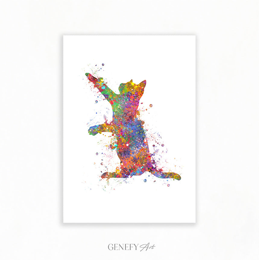 Cat Watercolour Art Print