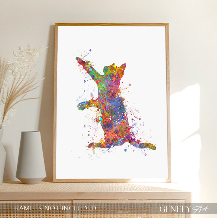 Cat Watercolour Art Print
