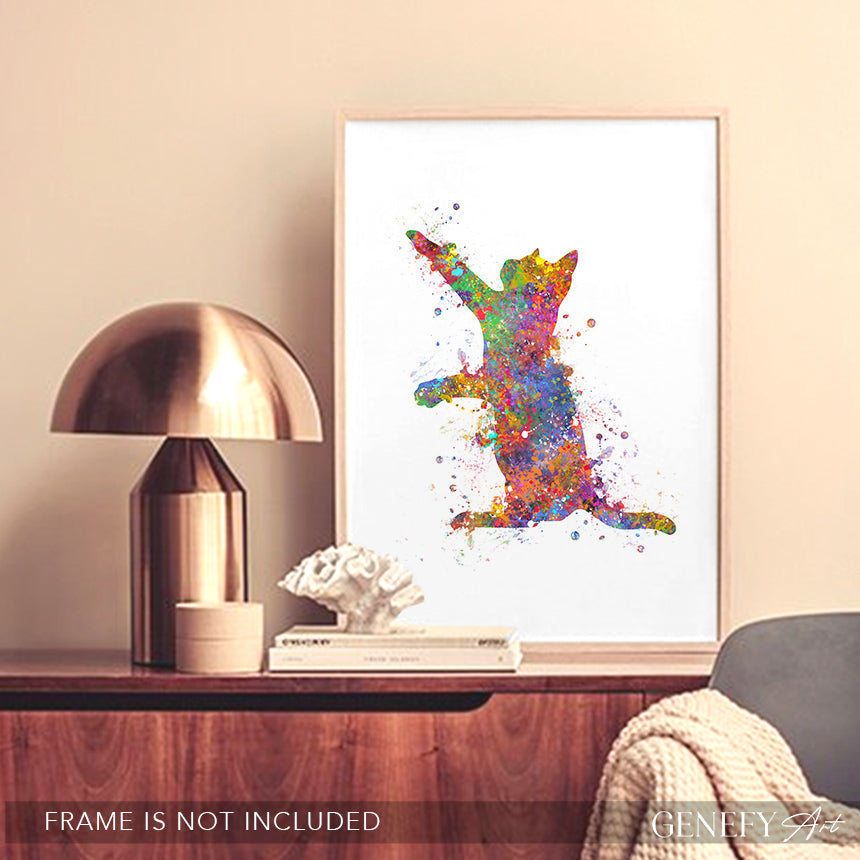 Cat Watercolour Art Print