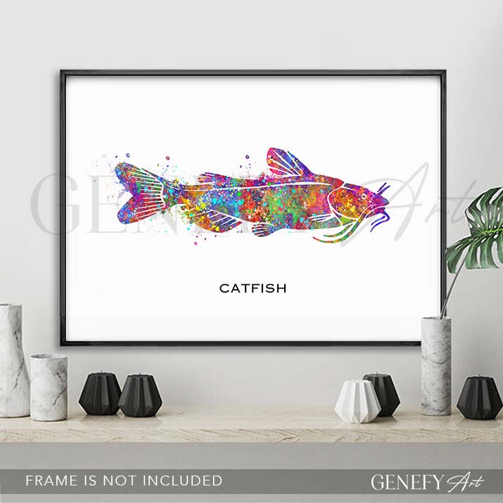 Catfish Watercolour Print