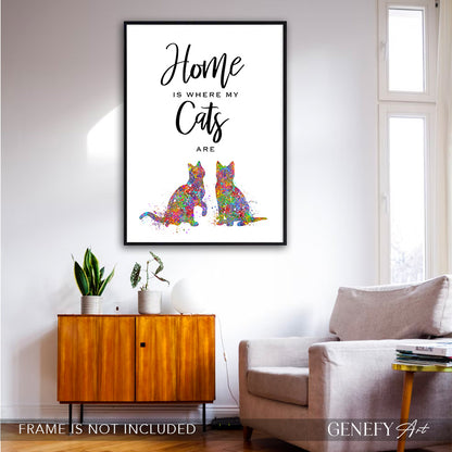 Home Is Where My Cats Are Art Print