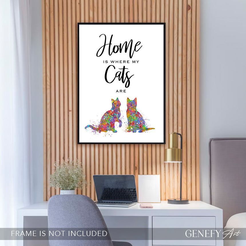 Home Is Where My Cats Are Art Print