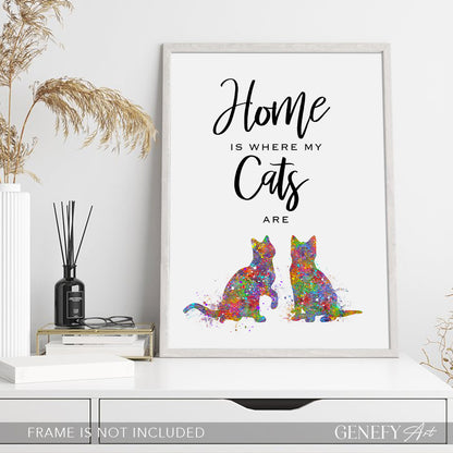 Home Is Where My Cats Are Art Print