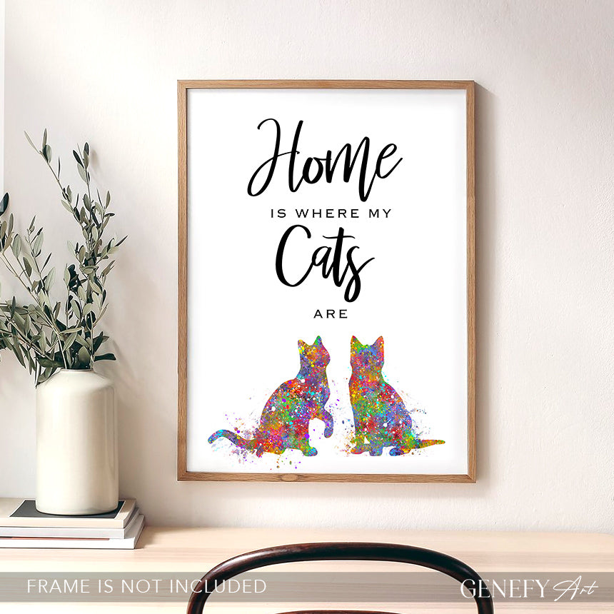 Home Is Where My Cats Are Art Print