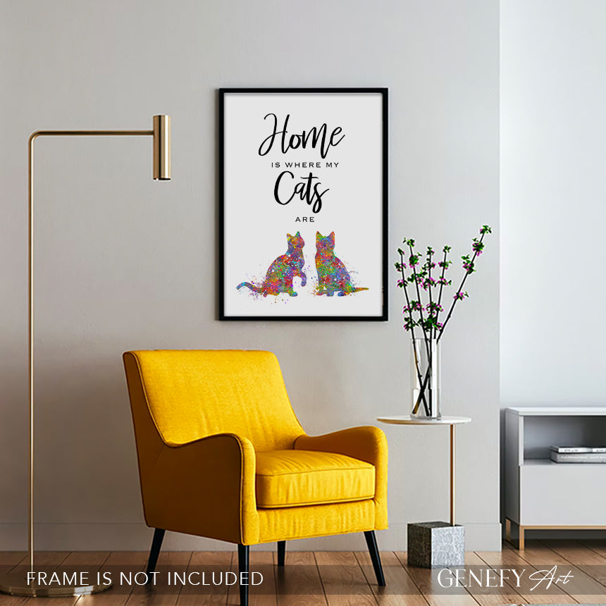 Home Is Where My Cats Are Art Print