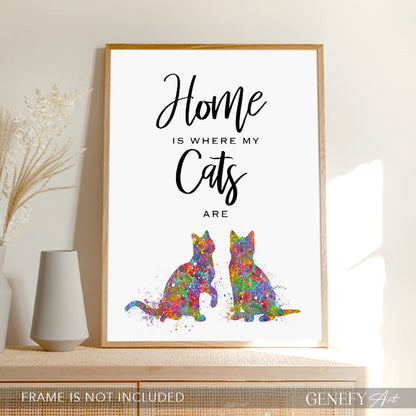 Home Is Where My Cats Are Art Print