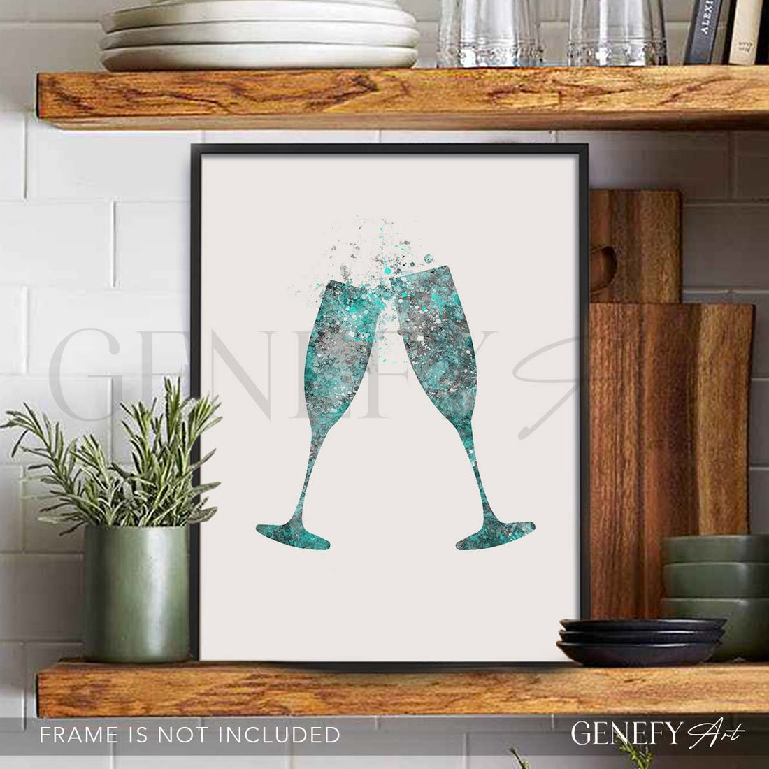 Champagne Flute Watercolour Print