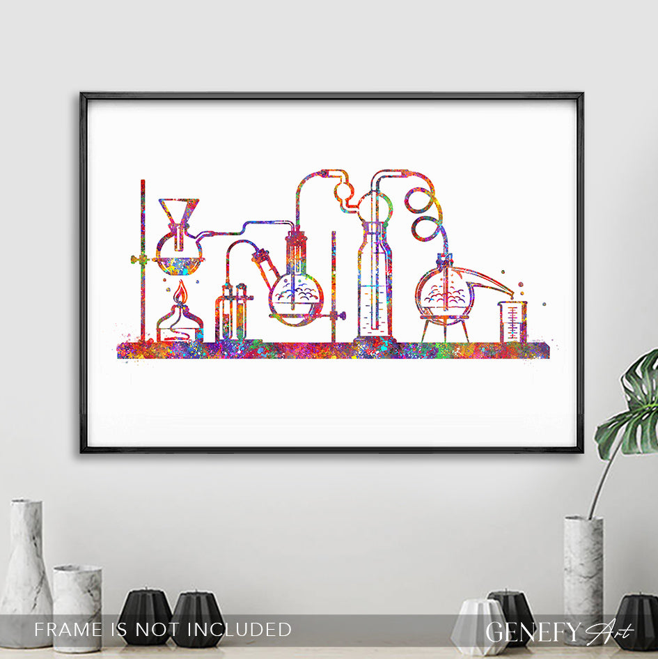 Chemistry Lab Watercolour Art Print