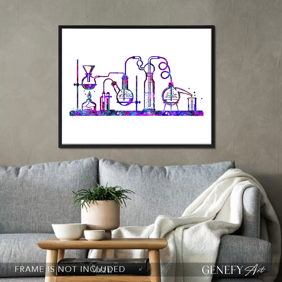 Chemistry Lab Watercolour Art Print