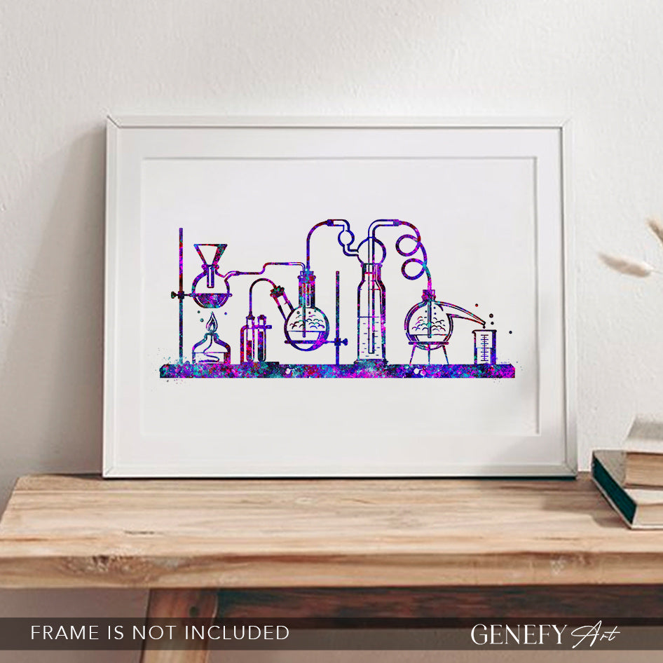 Chemistry Lab Watercolour Art Print