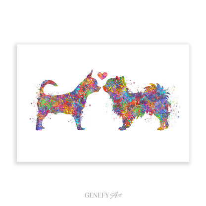 Chihuahua Couple Watercolour Print