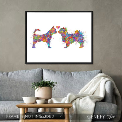 Chihuahua Couple Watercolour Print