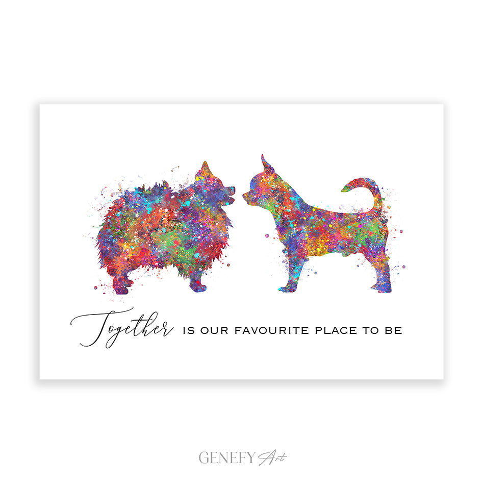 Pomeranian and Chihuahua Art