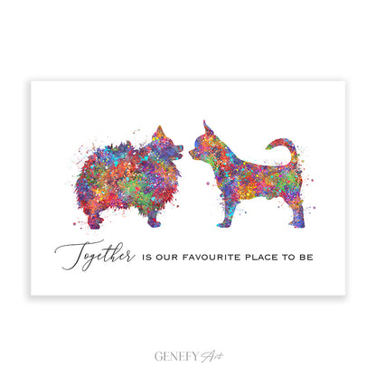 Pomeranian and Chihuahua Art