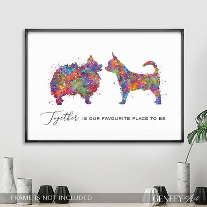 Pomeranian and Chihuahua Art
