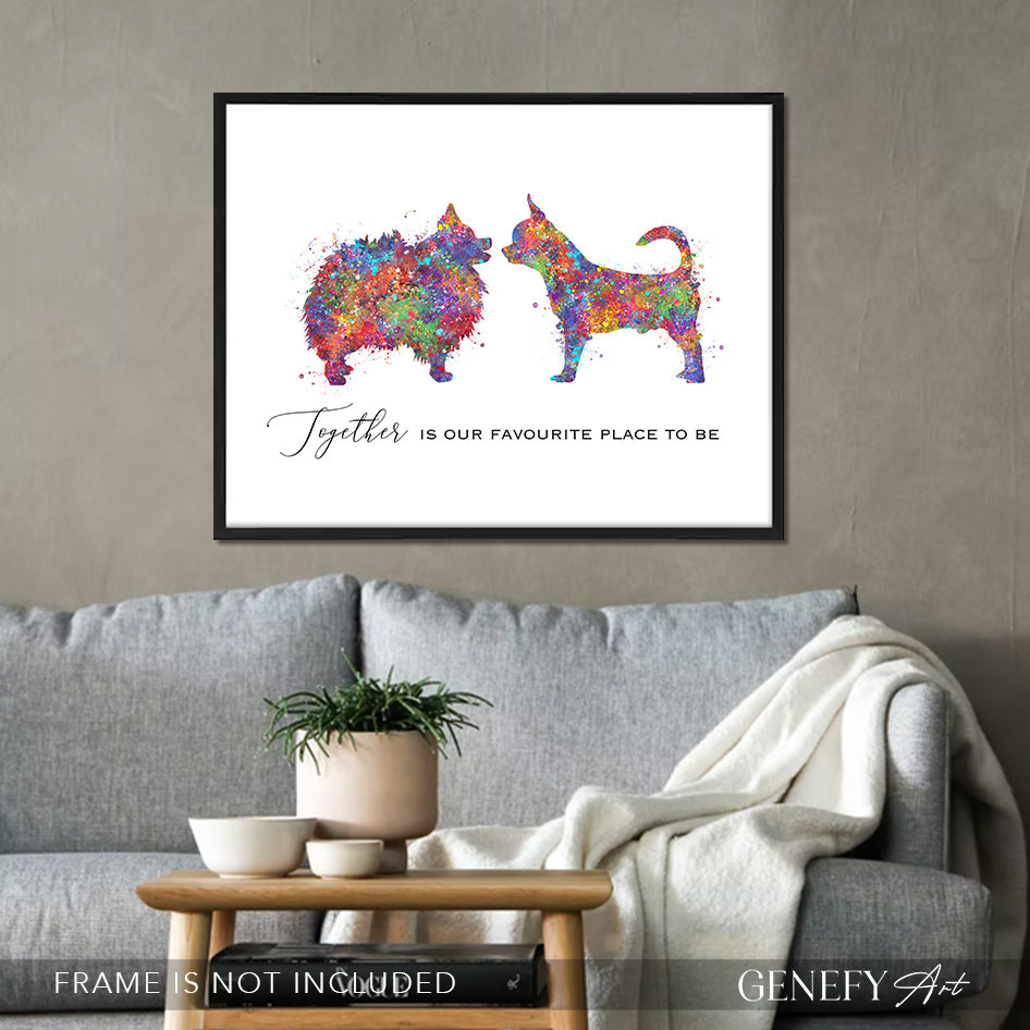 Pomeranian and Chihuahua Art