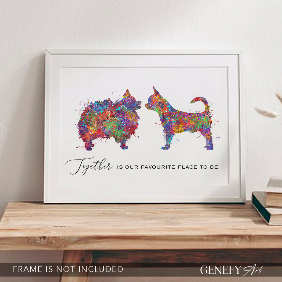Pomeranian and Chihuahua Art
