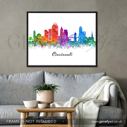 Cincinnati Skyline Watercolour Print - Genefy Art
