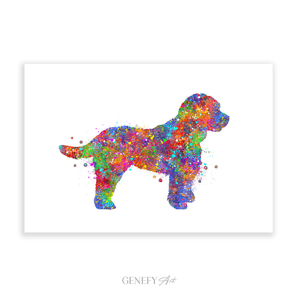 Cockapoo Dog Watercolour Art Print