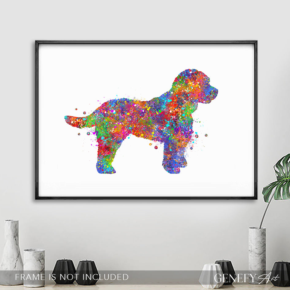 Cockapoo Dog Watercolour Art Print