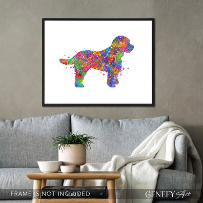 Cockapoo Dog Watercolour Art Print