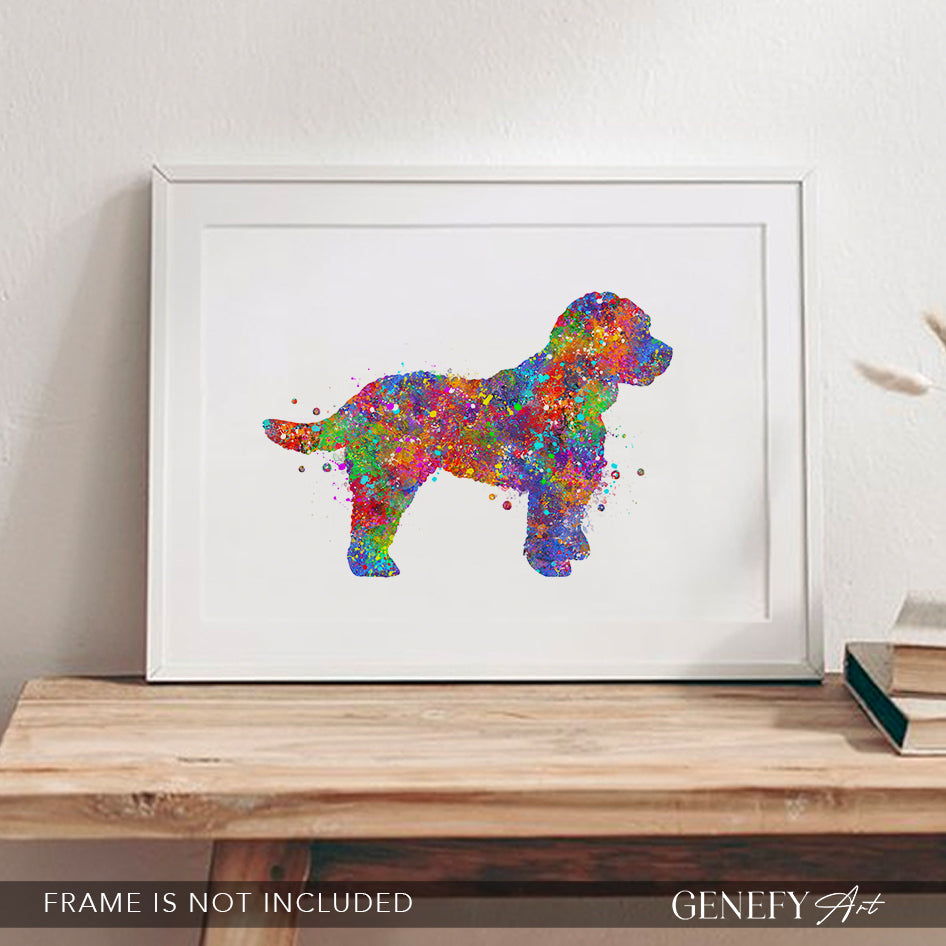 Cockapoo Dog Watercolour Art Print