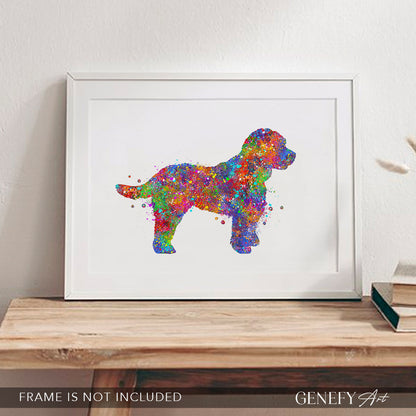 Cockapoo Dog Watercolour Art Print