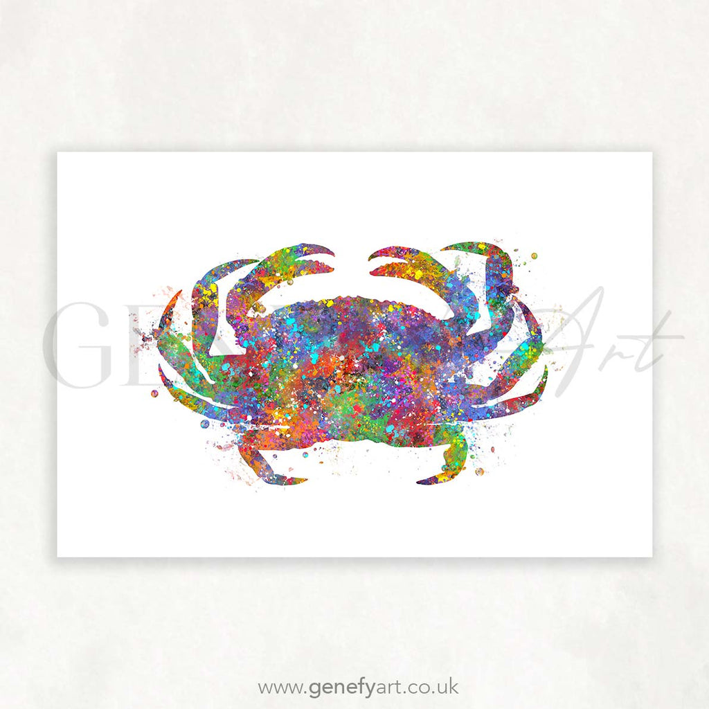 Crab Watercolour Print - Genefy Art