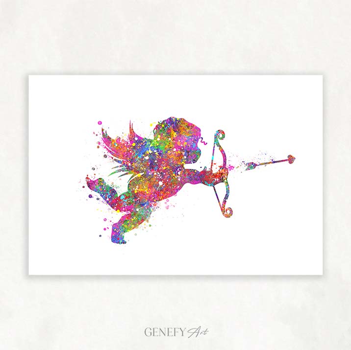 Cupid Love Art Watercolour Art Print