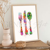 Cutlery Watercolour Kitchen Print - Genefy Art