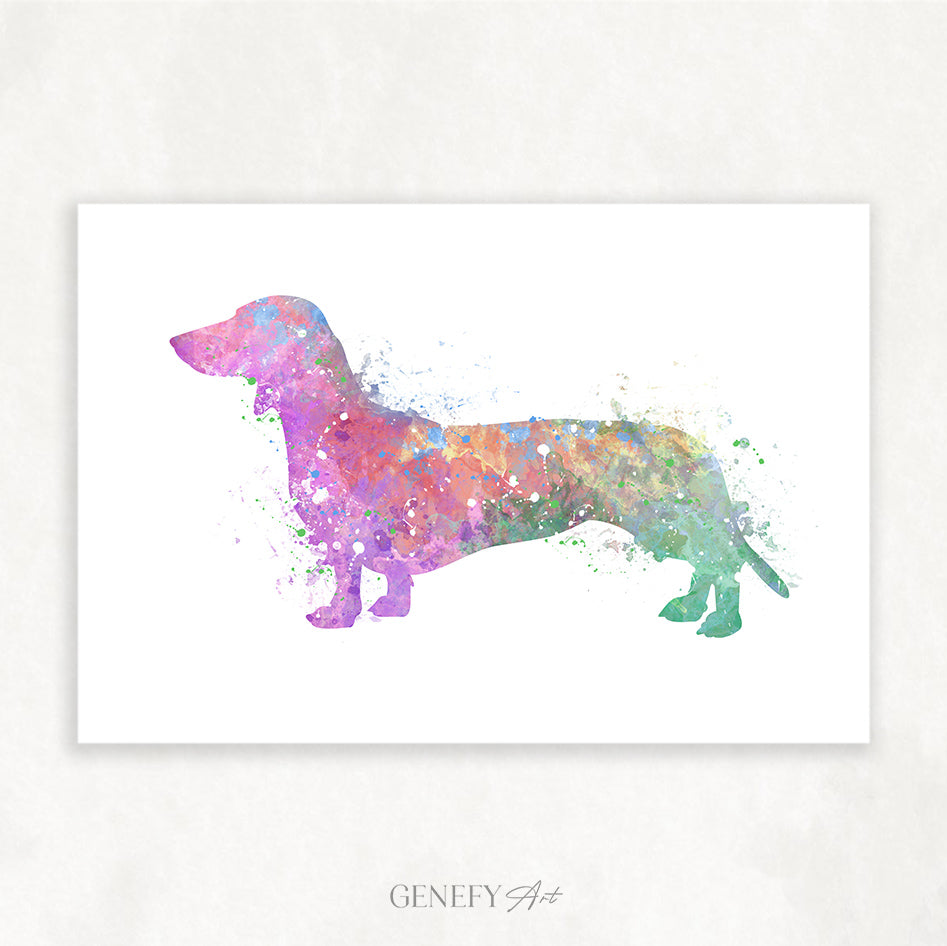 Dachshund Watercolour Print - Genefy Art