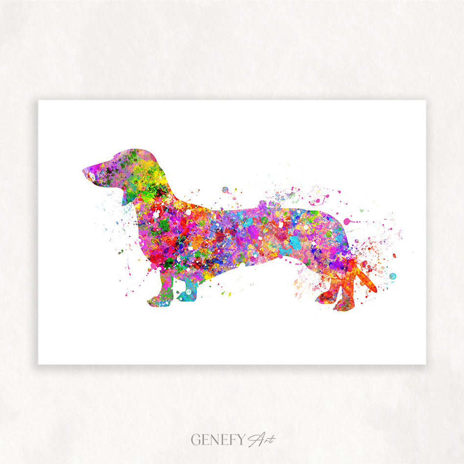 Dachshund Watercolour Print - Genefy Art