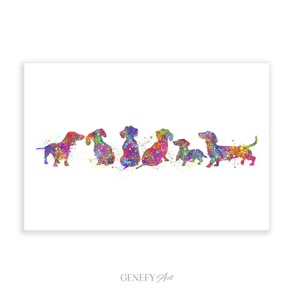 Dachshund Watercolour Print