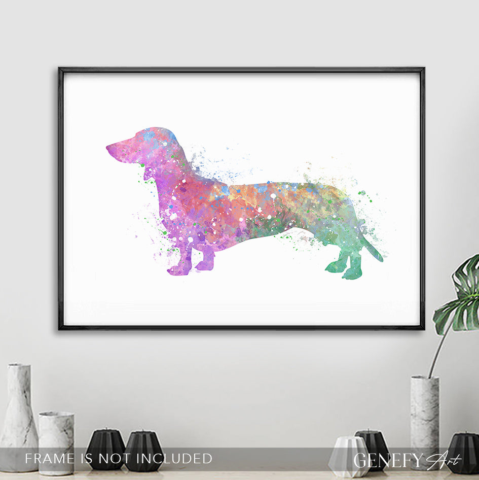 Dachshund Watercolour Print - Genefy Art