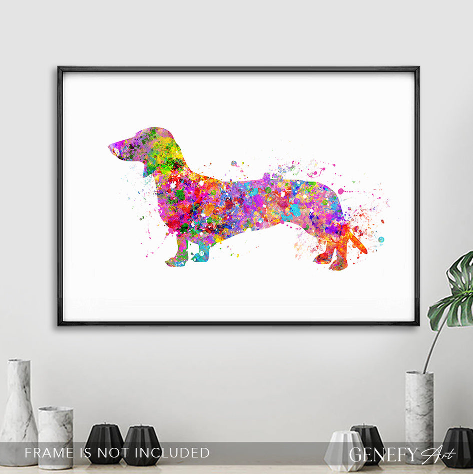 Dachshund Watercolour Print - Genefy Art