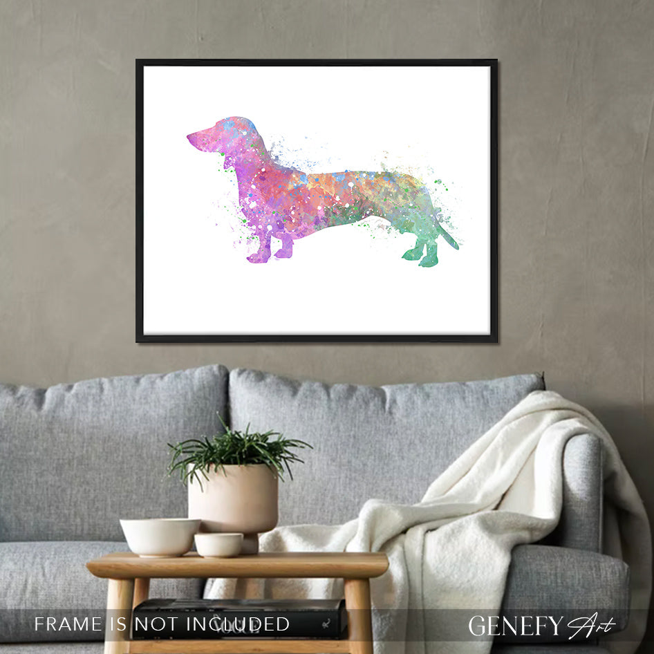 Dachshund Watercolour Print - Genefy Art